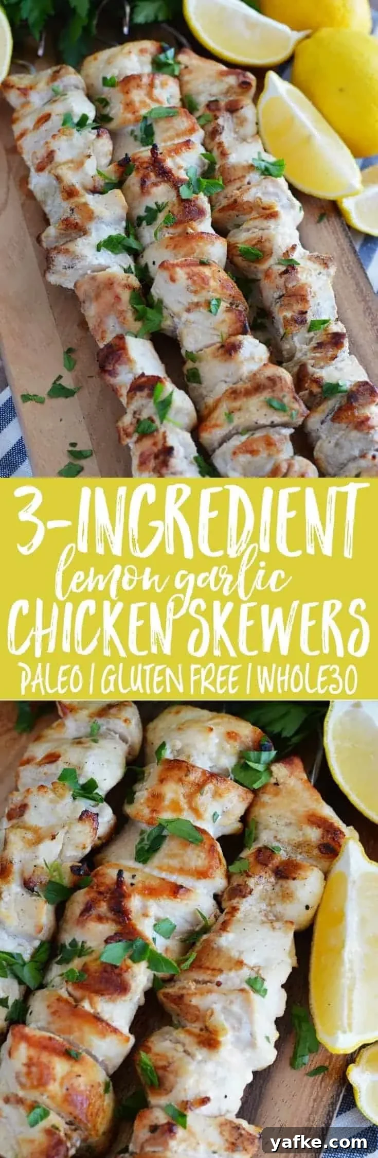 3-Ingredient Lemon Garlic Chicken Skewers 7 Lemon Garlic Chicken Skewers collage