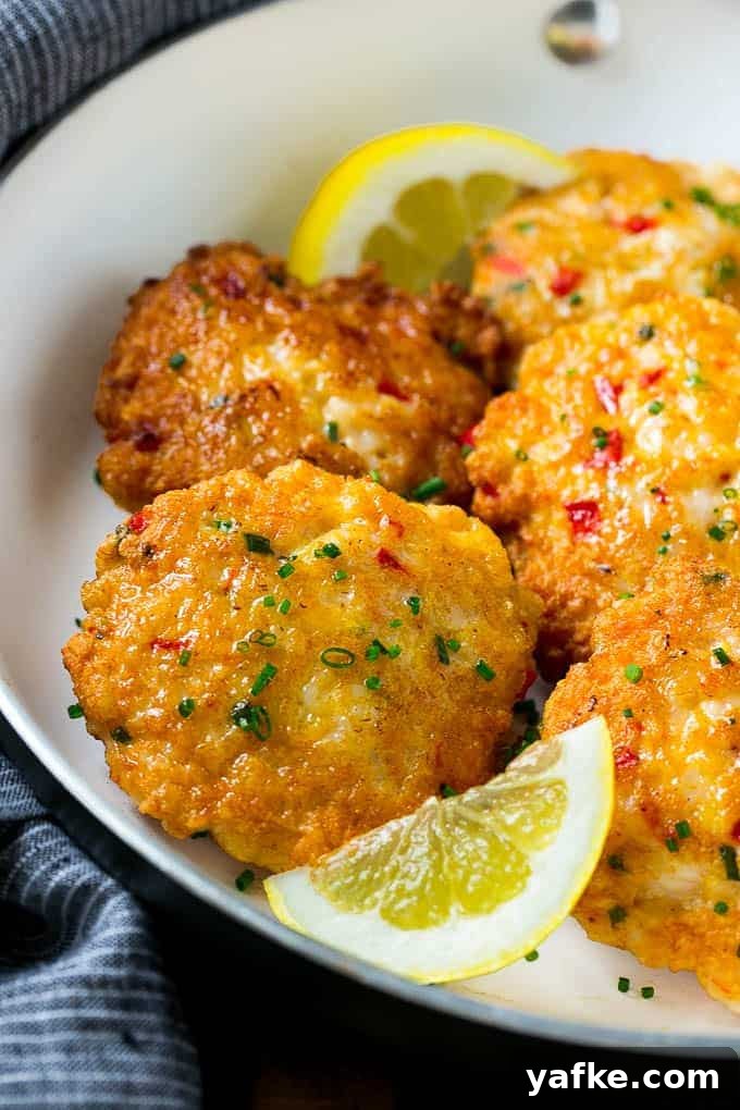 Crispy Shrimp Cakes Recipe with Lemon Aioli 10 These easy shrimp cakes are loaded with veggies and herbs and pan seared to golden brown perfection in a bowl