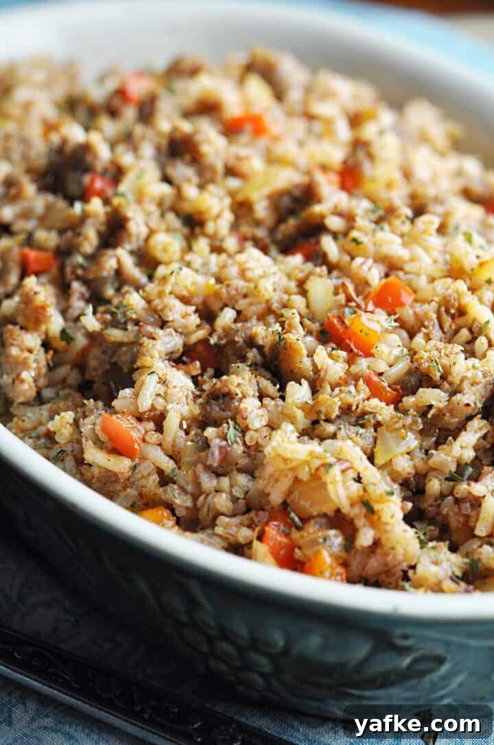 Copycat Bojangles Dirty Rice Recipe 2 Dirty Rice in serving bowl