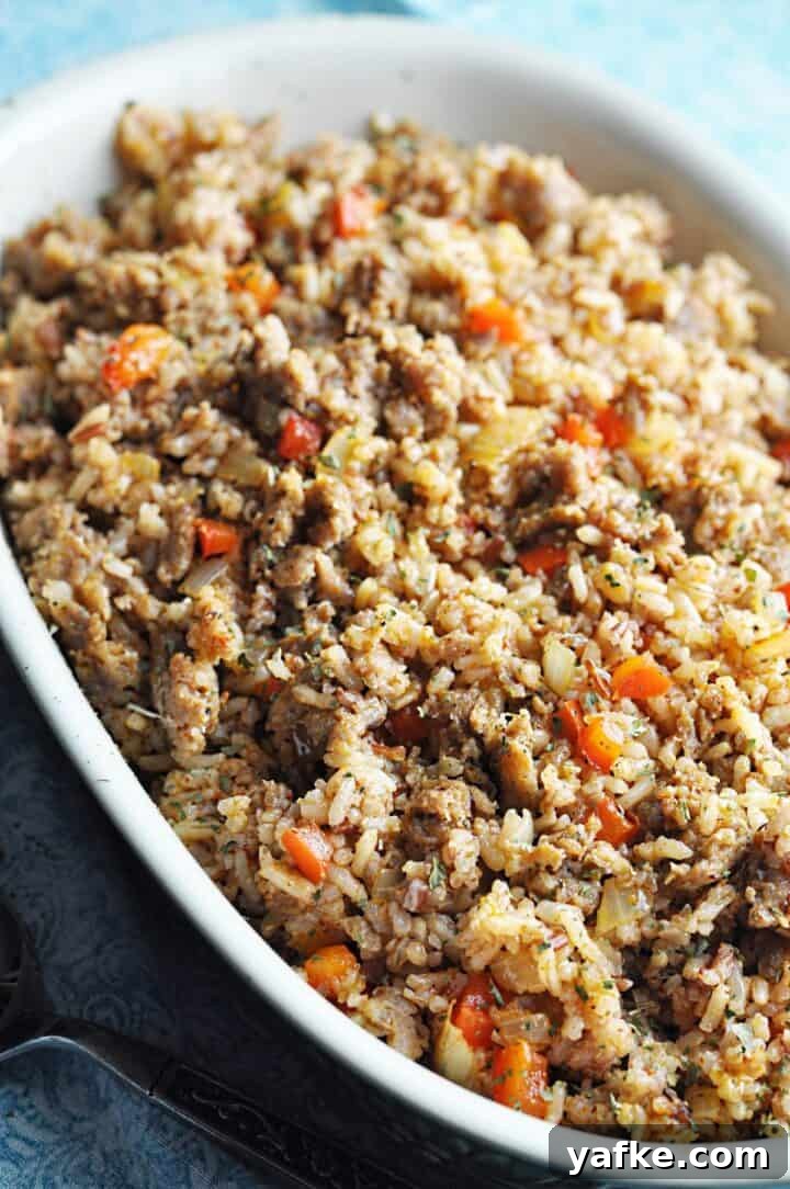 Copycat Bojangles Dirty Rice Recipe 3 Rice with sausage and veggies