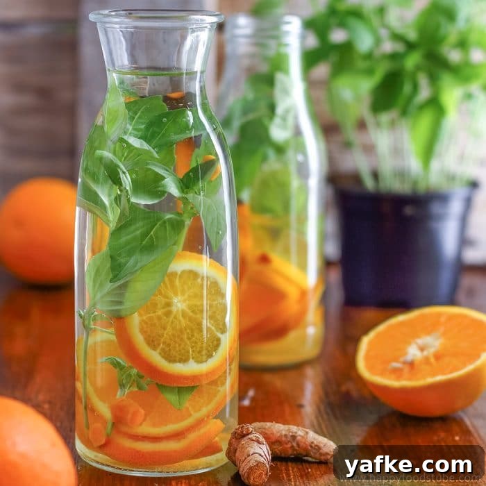 How to Make Lemon Ginger Water: Recipe and Benefits 9 Orange Basil Infused Water Image