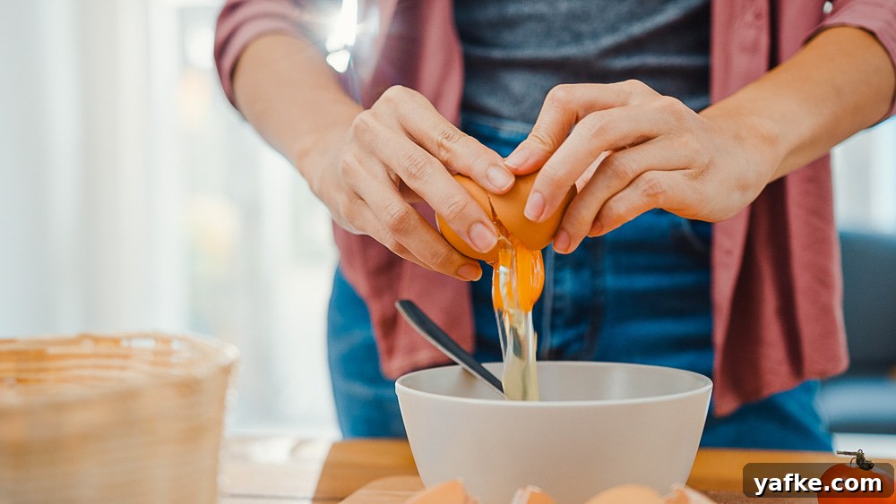 Always wash your hands after cracking the eggs!