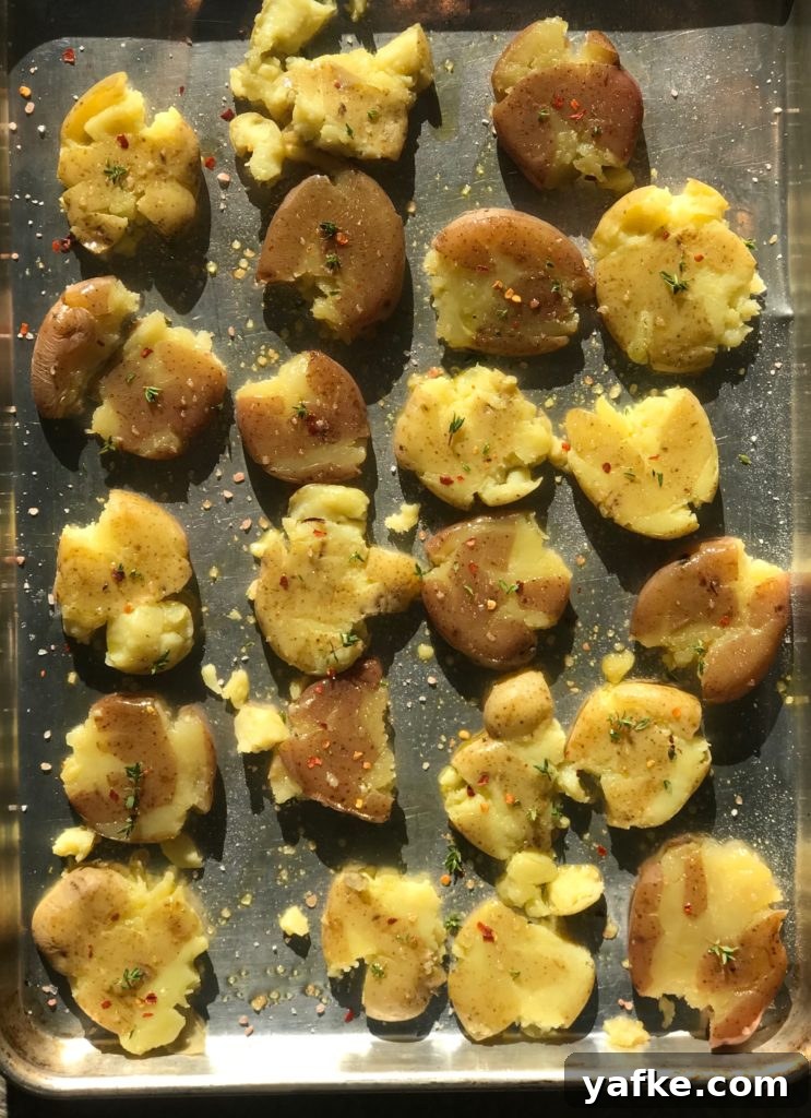 Crispy Smashed Potatoes Topped with Fresh Pesto 3 Crispy Smashed Potatoes with Pesto