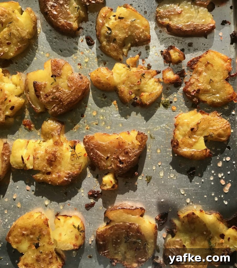 Crispy Smashed Potatoes Topped with Fresh Pesto 5 Crispy Smashed Potatoes with Pesto