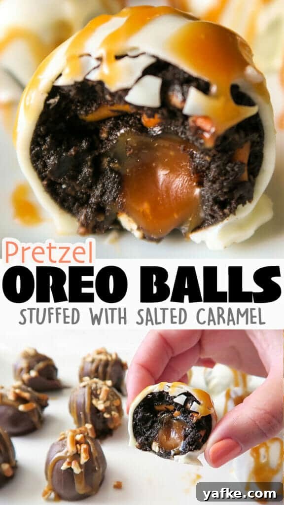 Salted Caramel Stuffed Pretzel Oreo Balls Recipe 18 Pretzel Oreo Balls (Stuffed with Salted Caramel)