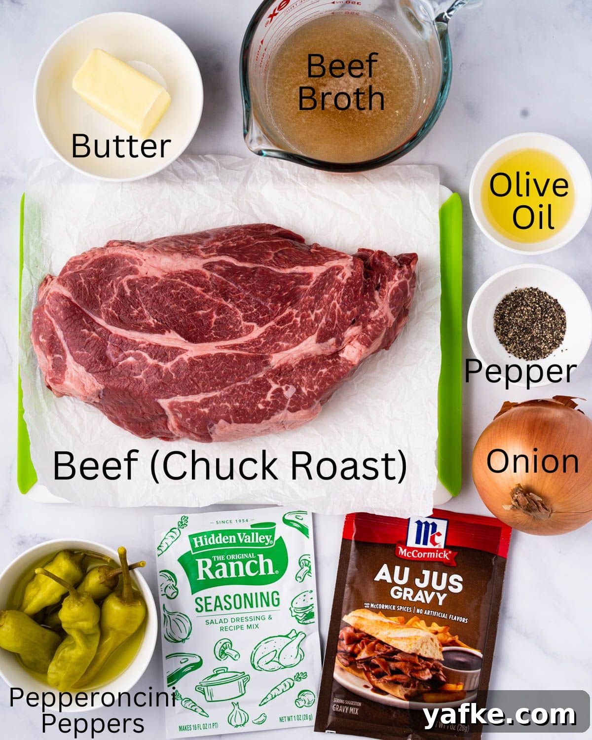 Instant Pot Mississippi Roast with Pepperoncini and Butter 4 Ingredients needed for Instant Pot Mississippi Pot Roast.