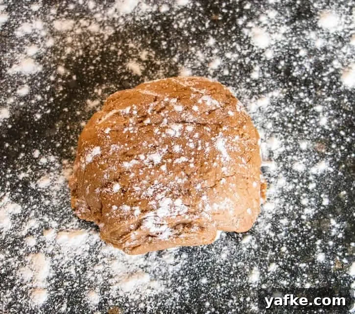 Soft Gingerbread Cookies with Molasses and Warm Spices 4 Ball of cookie dough to make Soft Gingerbread Cookies by themerchantbaker.com
