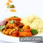 Slow Cooker Beef Bourguignon Recipe: Classic Red Wine Stew 4 Plate of slow cooker chicken tagine with couscous