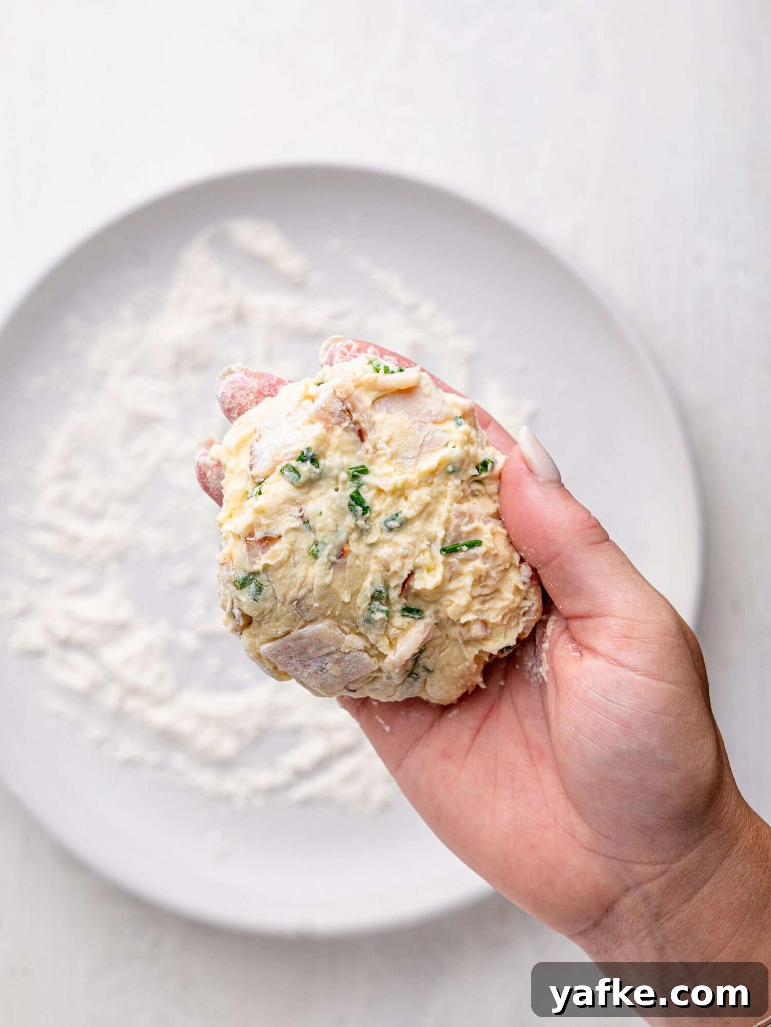 High-Protein Butter-Free Biscuits Recipe 9 Shaping a protein biscuit.