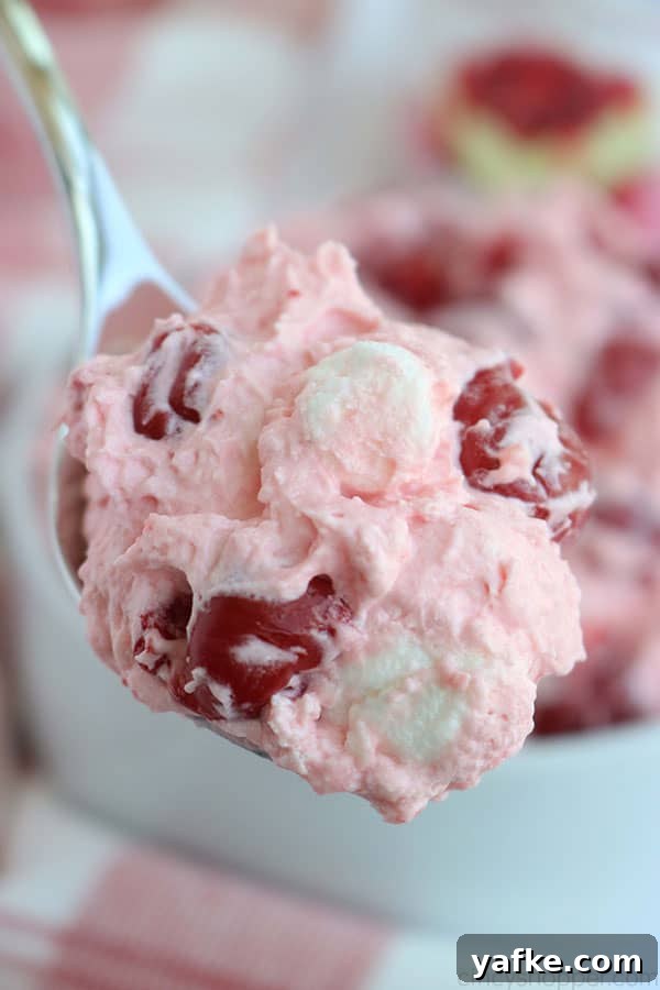 Large spoon with Cherry Fluff.