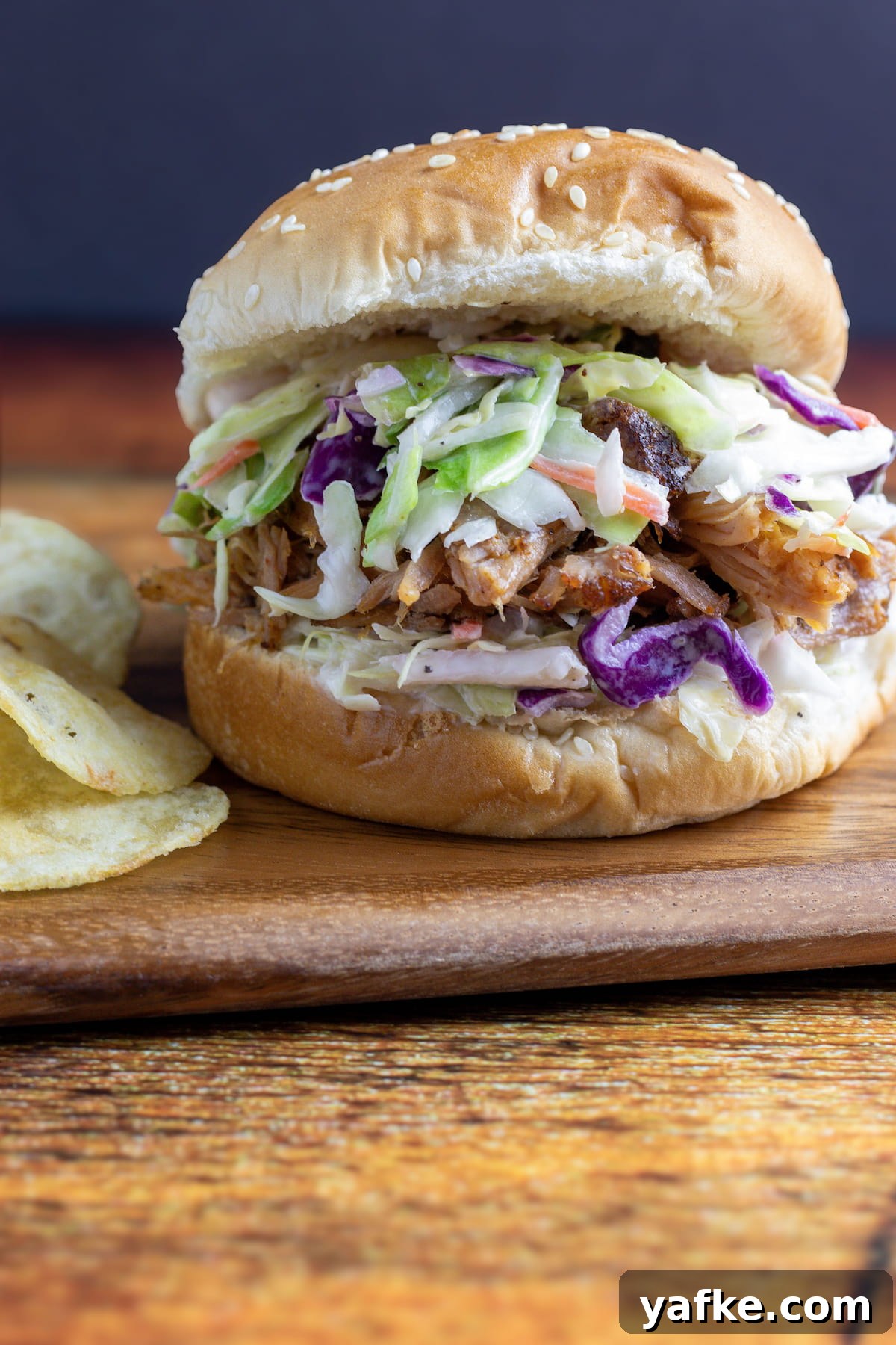 BBQ Pulled Pork Sandwich with Tangy Coleslaw 7 Finished pulled pork coleslaw sandwich