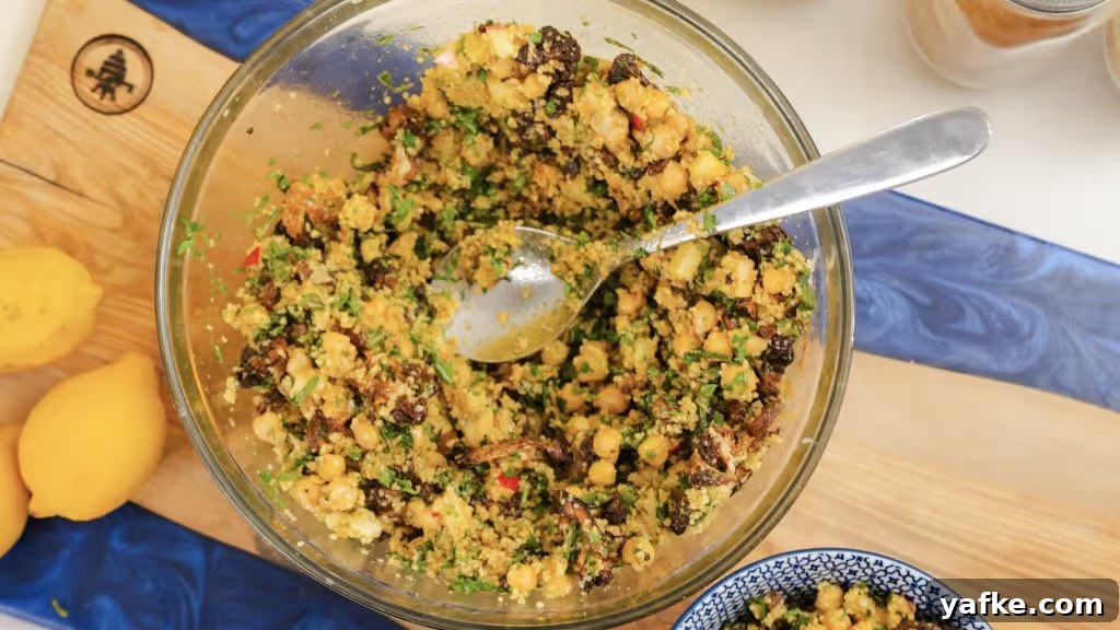 Roasted Cauliflower and Chickpea Couscous Salad with Lemon 5 Finished cauliflower chickpea couscous salad