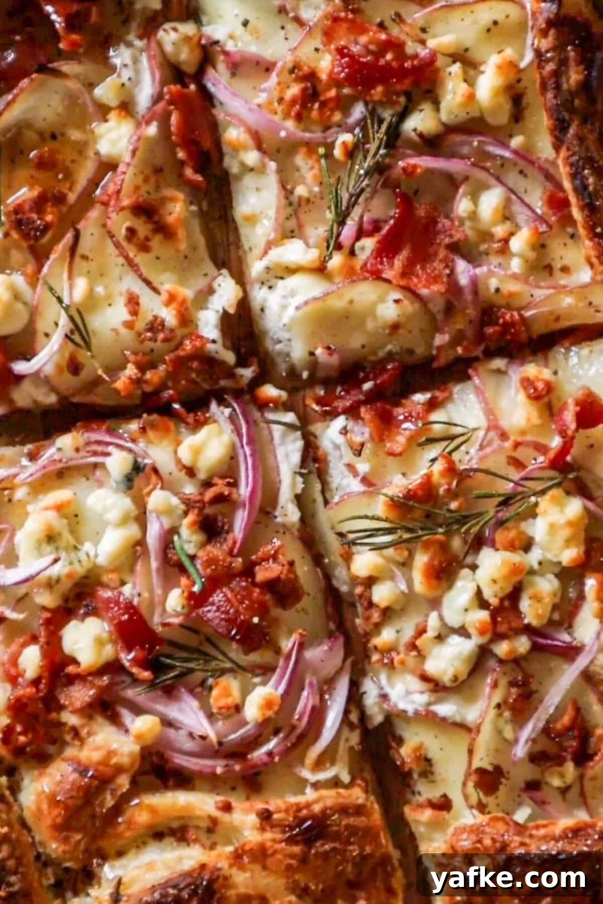 Bacon and Blue Cheese Puff Pastry Tart Recipe 2 Blue Cheese & Potato Puff Pastry Tart with Spicy Honey