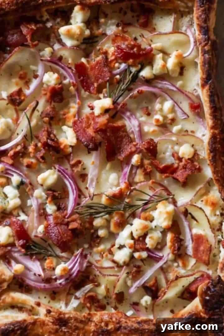 Bacon and Blue Cheese Puff Pastry Tart Recipe 6 savory tart with spicy honey bacon and blue cheese
