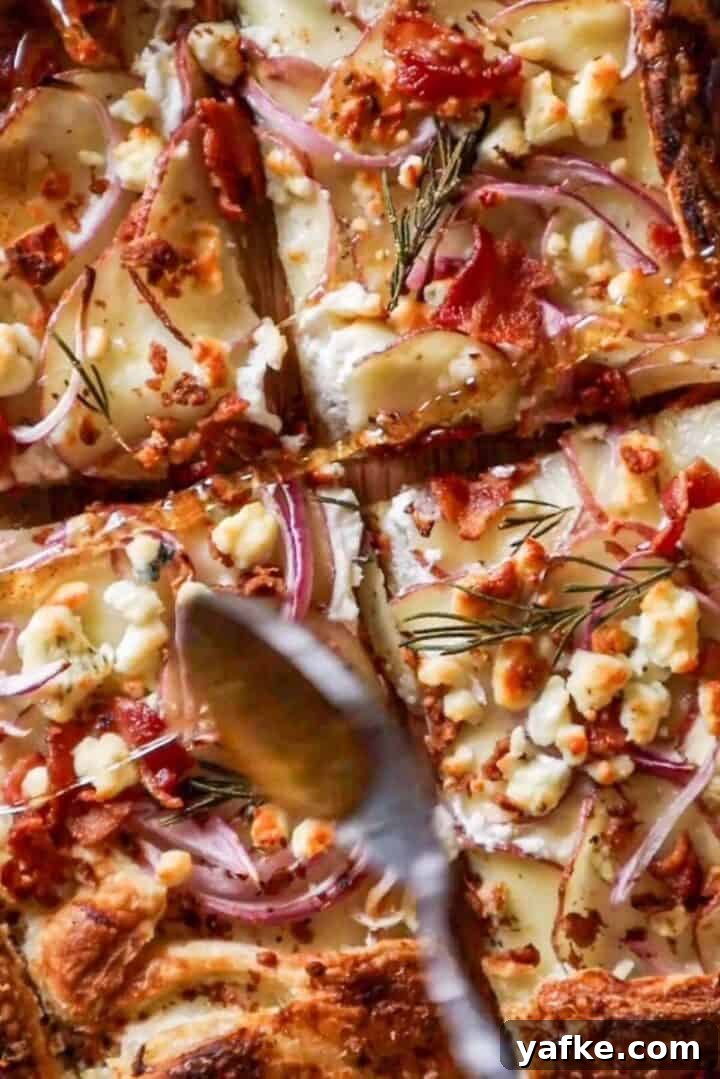 Bacon and Blue Cheese Puff Pastry Tart Recipe 7 blue cheese and honey tart