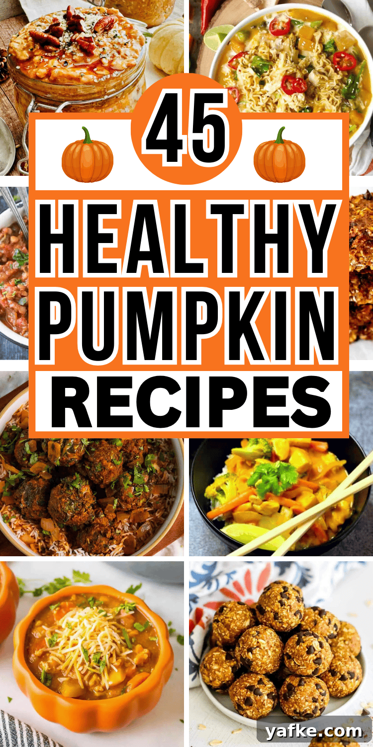 45 Pumpkin Recipes to Nourish You All Autumn Long 47 Easy healthy pumpkin recipes! Savory fall dinners, breakfast ideas, desserts, and fall snacks all using canned or fresh pumpkin. Pumpkin recipes healthy, healthy pumpkin recipes for kids, quick healthy pumpkin recipes, healthy pumpkin desserts, canned pumpkin recipes healthy, healthy pumpkin pie, pumpkin protein, healthy recipes using canned pumpkin, roasted pumpkin recipes healthy, easy pumpkin recipes healthy simple, fresh pumpkin recipes healthy, fall food recipes healthy, pumpkin dishes.
