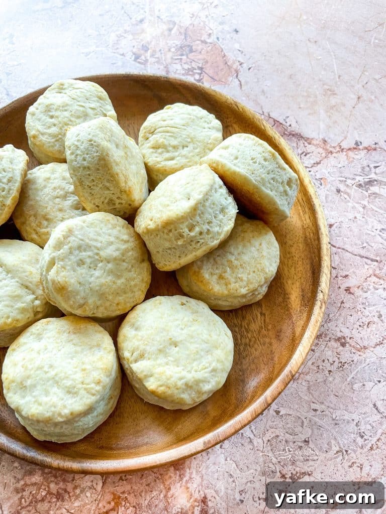 Dorothy's Cornbread Drop Biscuits Recipe 7 Close up of biscuits in a brown serving bowl
