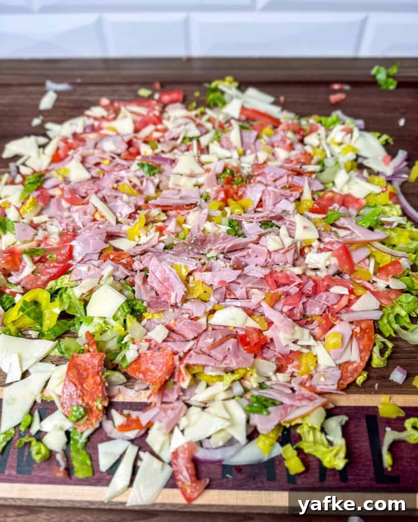 Viral Chopped Italian Sandwich Recipe: How to Make It 6 Chopping ingredients