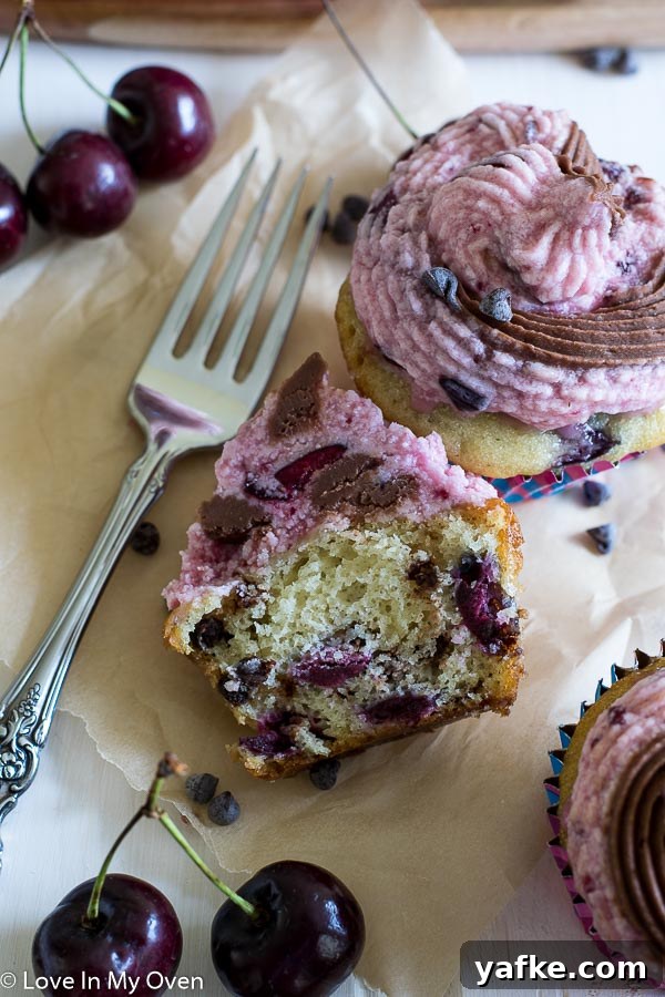 Chocolate Cherry Chip Cupcakes Recipe 4 Chocolate Cherry Chip Cupcakes