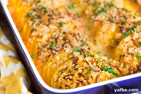 Butternut Squash Casserole with Crunchy Honey Glaze 3 Crunchy Honey Butternut Squash Casserole Another Beautiful Closeup