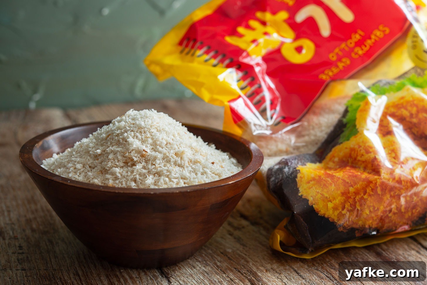 How to Make Crispy Japanese Tonkatsu in 30 Minutes 4 Close-up of Japanese panko breadcrumbs in a bowl