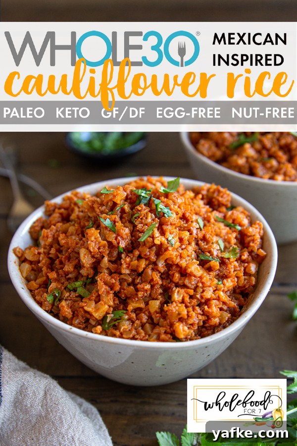 Zesty Whole30 Mexican Cauliflower Rice Recipe 2 Whole30 Mexican Inspired Cauliflower Rice - Paleo, Keto, Gluten-free, Dairy-free