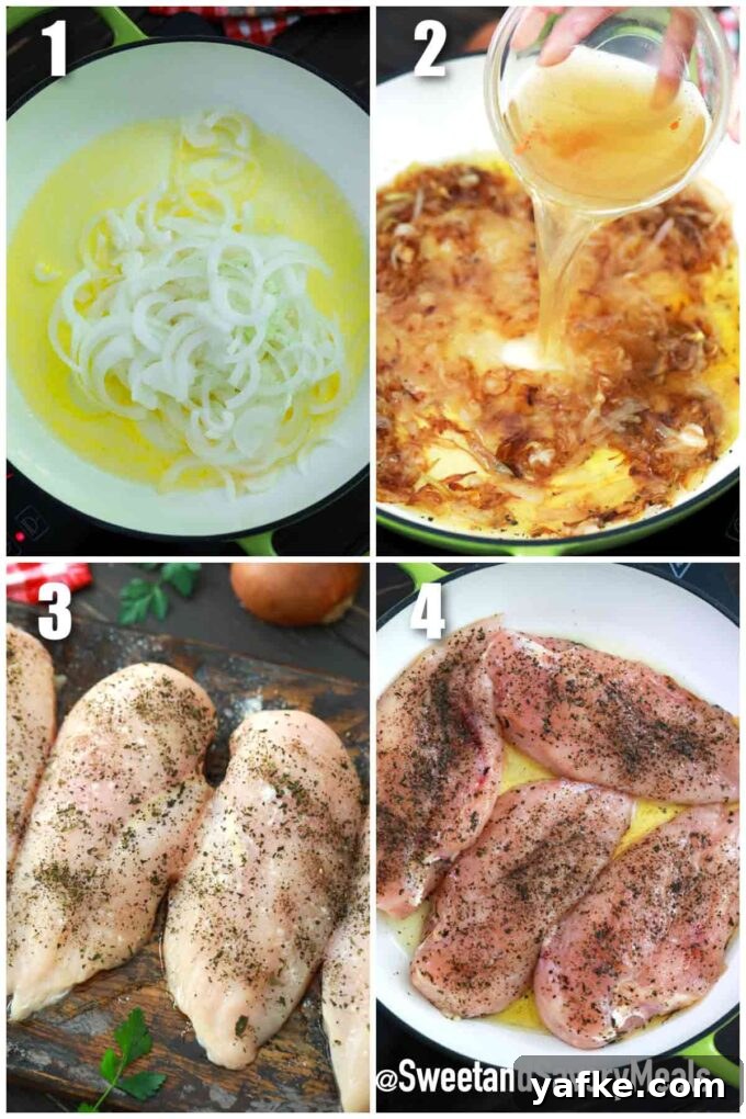 steps how to make French onion chicken