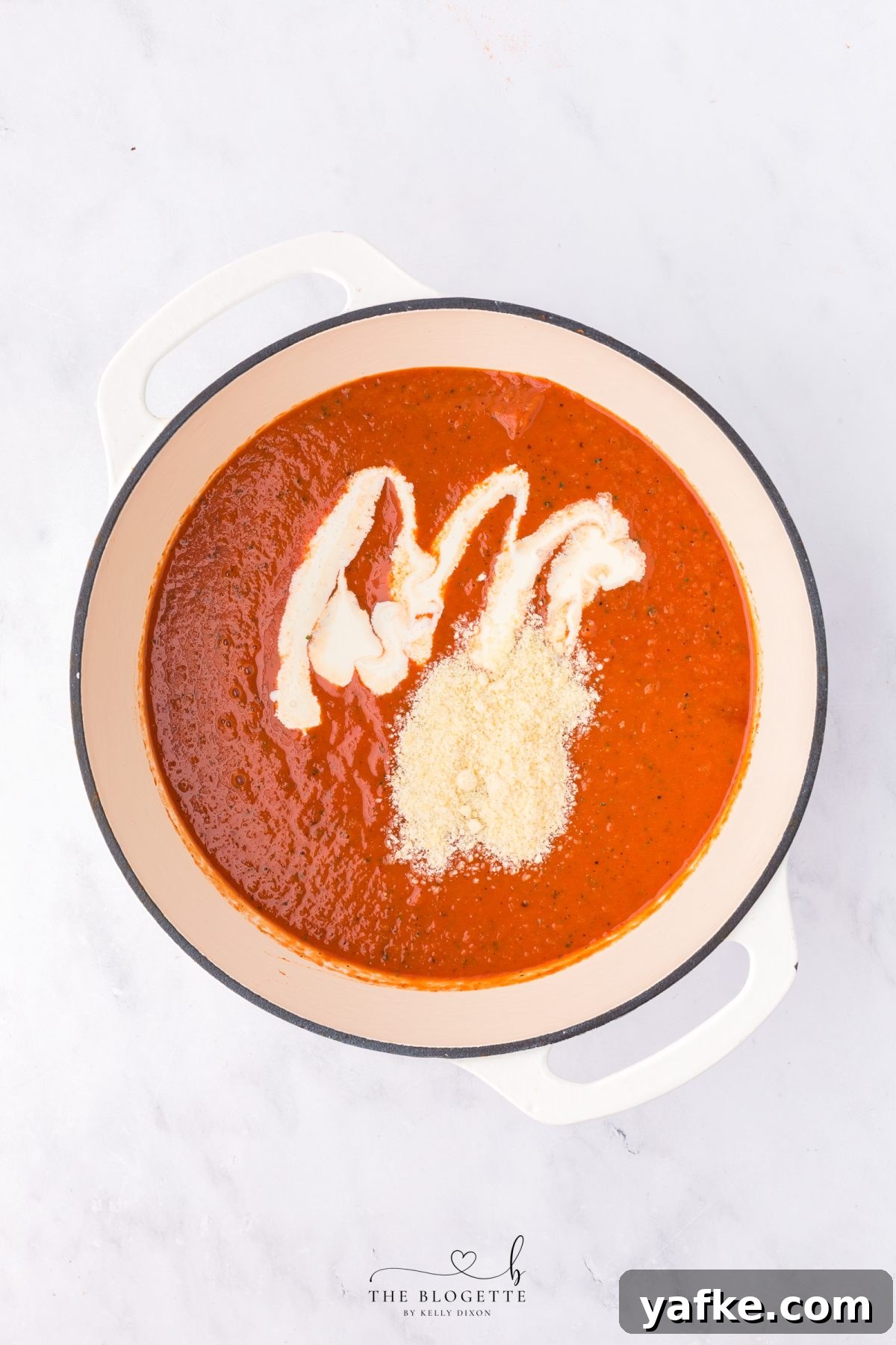 Homemade Creamy Tomato Bisque Recipe 11 Stir in cream and cheese