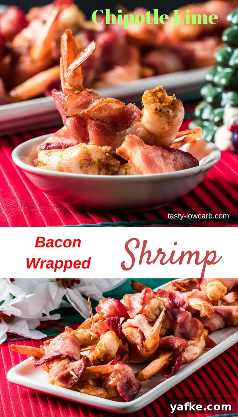 Chipotle Lime Bacon-Wrapped Shrimp closeup